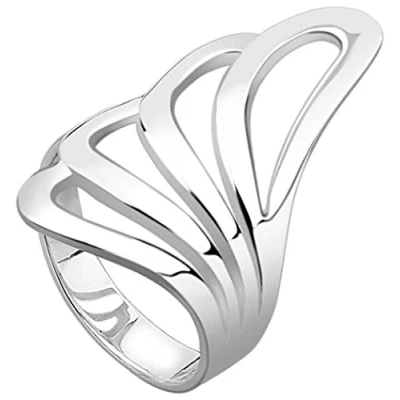 Abbildung von Nenalina Fingerring Basic Wellen Geschwungen Schlicht 925 Silber