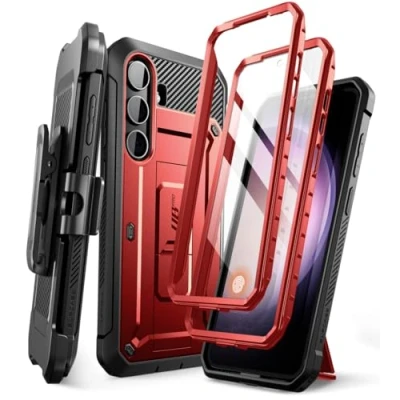 Abbildung von SUPCASE Unicorn Beetle Pro Schutzhülle für Samsung Galaxy S24 5G (2024), [extra Frontrahmen] Ganzkörper Dual Layer, robuster Gürtelclip und Ständer mit integriertem Displayschutz (Ruddy)