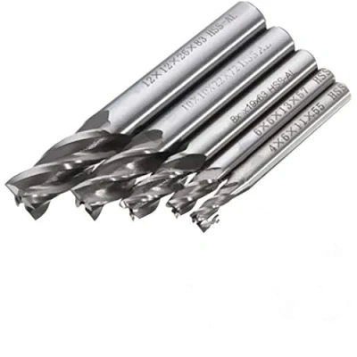 Abbildung von 5 Stücke HSS Schaftfräser CNC Drehmaschine geraden Schaft,4 Flöte Spiralfräser Schneide Schaftfräsersatz Drill End Mill Fräser Bit 4/6/8/10/12 mm