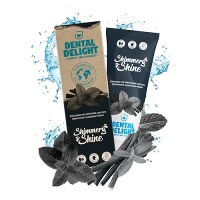 Abbildung von DENTAL DELIGHT Shimmery Shine Zahnpasta, Vegane Zahnpasta mit Geschmack, Zahncreme (Aktivkohle Minze, 1er Pack)