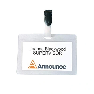 Abbildung von Pavo Premium Laminier Namensschild mit Clip, 1 Packung a 25 Stück, 54 x 90 mm