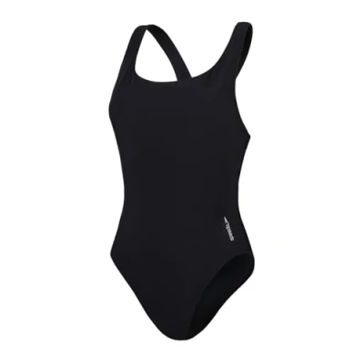 Abbildung von Speedo Damen Solid Racer Back 1 Piece Badeanzug, Schwarz, XL EU