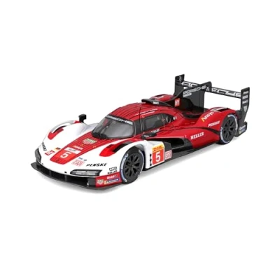Abbildung von Bburago Porsche 963 Penske Lemans (2023): Modellauto im Maßstab 1:24, Edition, Türen beweglich, rot weiß (18 28022)