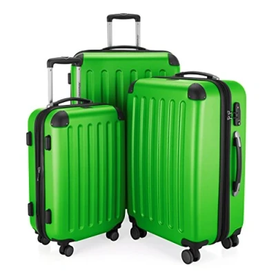 Abbildung von HAUPTSTADTKOFFER SPREE 3er Koffer Set Trolley Rollkoffer Reisekoffer Erweiterbar, TSA, 4 Rollen, (S, M &amp; L), Apfelgrün