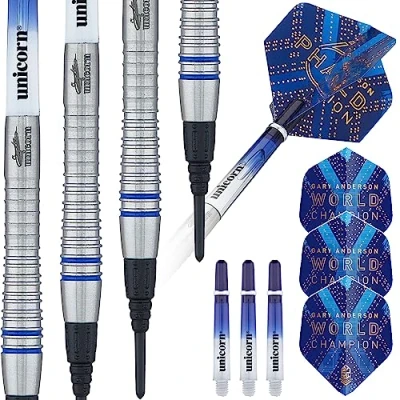 Abbildung von Unicorn World Champion Natural Dartpfeile, blau, 20 g