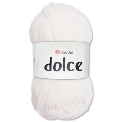 Abbildung von Frida&#039;s Wollhaus YarnArt 100 g Dolce Chenille Wolle Garn Stricken Häkeln Amigurumi 64 Farben (856 Vanille)