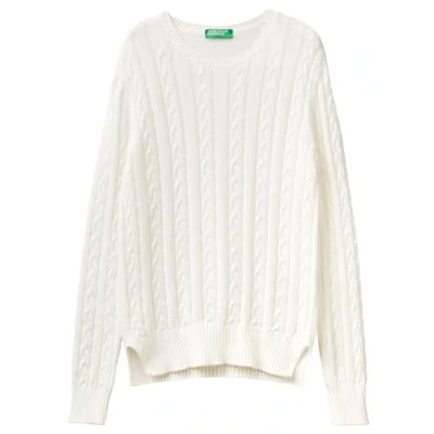 Abbildung von United Colors of Benetton Damen Trikot G/C M/L 1594E101o Pullover, Milchweiß 074, M