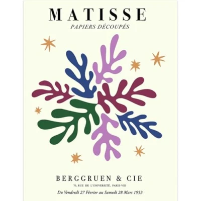 Abbildung von HKAHF AJWUQ Henri Matisse Poster Papiers Decoupes Kunst Wandkunst Drucke Leinwand Malerei Für Wohnzimmer Schlafzimmer Dekor Bilder 30x50cm Kein Rahmen