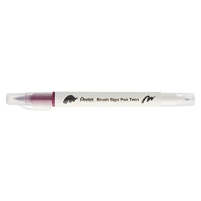 Abbildung von Pentel Brush Sign Pen Doppelspitze Dunkelrot 10 Stück