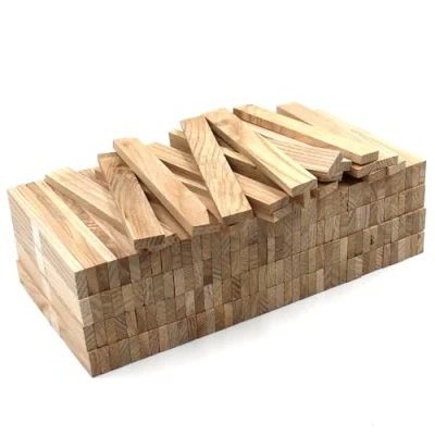 Abbildung von 80x Esche Holzleiste 16x8x160mm lose Bastelklötzchen zum Basteln Bastelstäbe (Esche 16x8x160mm)