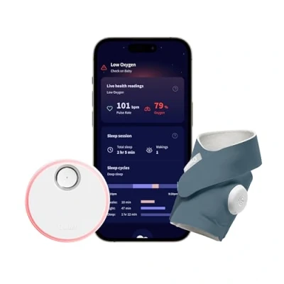 Abbildung von Owlet Baby Care DE Video Babyphone Dream Sock Medizinisch zertifiziertes Pulsoximeter, Herzfrequenz, Sauerstoffsättigung &amp; Schlaftrends via App