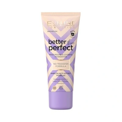 Abbildung von Eveline Cosmetics Better Than Perfect Foundation Leicht, Feuchtigkeitsspendend &amp; Strahlendes Finish mit Hyaluronsäure Pflanzenkollagen, 12 Stunden Halt, Vegan