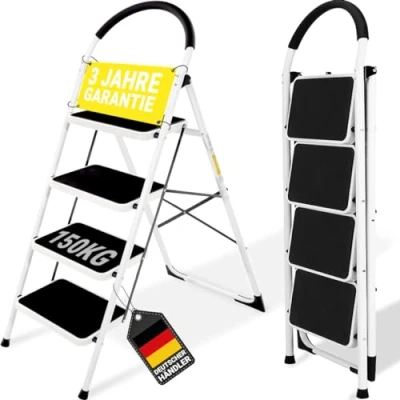 Abbildung von 𝐂𝐑𝐀𝐅𝐓𝐅𝐔𝐋𝐋 Trittleiter CF 130A 𝟑 𝐉𝐀𝐇𝐑𝐄 𝐆𝐀𝐑𝐀𝐍𝐓𝐈𝐄 2 5 Stufen Leiter Klapptritt Treppenleiter Klappleiter Haushaltsleiter Stehleiter Mehrzweckleiter (4 Stufen)