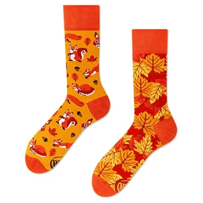 Abbildung von Many Mornings Unisex The Squirrels Mismatched Socken, Multicolor, 39 42