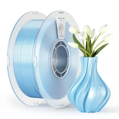 Abbildung von kexcelled PLA Silk Seide Filament 1,75 mm, Shiny Gloss 3D Drucker Filament, Maßgenauigkeit +/ 0,03 1 kg Spule (2,2 lbs), Seidige Oberfläche, Ordentliche Wicklung, Blau