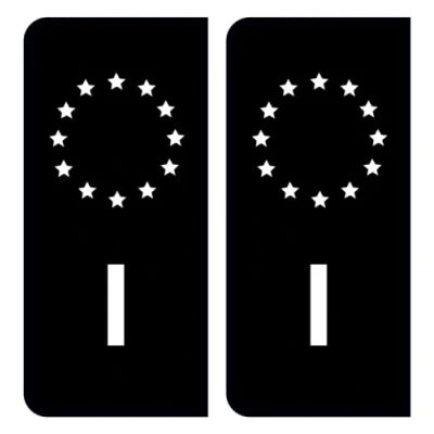 Abbildung von HADEXIA Aufkleber für Nummernschild, italienische Union, Europa, Schwarz