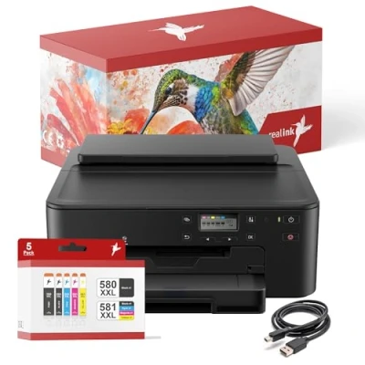 Abbildung von realink Bundle TS705a Drucker (OHNE Kopier und Scanfunktion) mit 5er Set Druckerpatronen