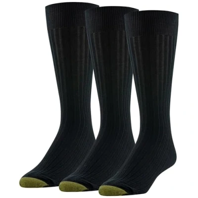 Abbildung von Gold Toe Herren Classic Canterbury Crew Socken, 3 Paar, Schwarz/Schwarz, Large