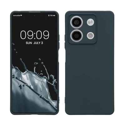 Abbildung von kwmobile Slim Case kompatibel mit Xiaomi Redmi Note 13 5G Hülle Handyhülle aus Silikon in Dunkler Schiefer