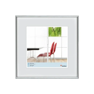 Abbildung von walther design Bilderrahmen silber 40 x cm Galeria Kunststoffrahmen KS440H