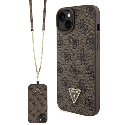 Abbildung von GUESS GUHCP15MP4TDSCPW Hülle für iPhone 15 Plus 6.7&quot; braun hardcase Crossbody 4G Metal Logo