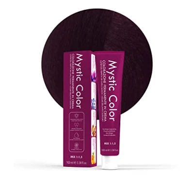 Abbildung von Mystic Color Permanente Cremefärbung mit Arganöl und Ringelblume Langanhaltende Haarfarbe Irisée Kastanienbraun Permanent 4.2 100ml
