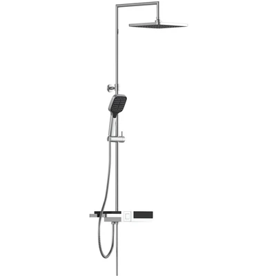 Abbildung von Schütte Duschsystem &quot;BLUEPERL&quot;, mit Regendusche und modularem Ablagesystem, Duschbrause