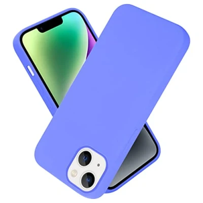 Abbildung von Cadorabo Hülle kompatibel mit Apple iPhone 14 Silikon Handyhülle für Case aus flüssigem Kratzfeste und stoßfeste dünne TPU Schutzhülle Liquid HELL LILA