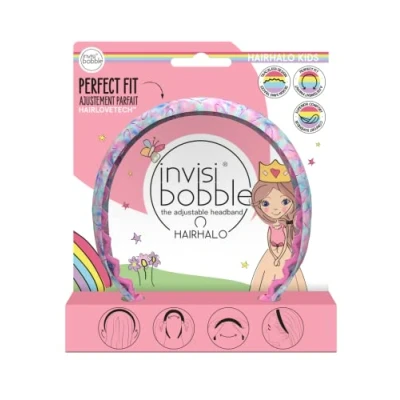 Abbildung von Invisibobble Kids Hairhalo Haarreif Rosa I 1x verstellbarer bunter Haarreifen Mädchen, weich, haarschonend und bequem das Original designed im Herzen Münchens