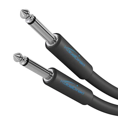 Abbildung von KabelDirekt 6,3 mm Klinkenkabel, Instrumentenkabel, Gitarrenkabel 5 m (Mono Audiokabel mit Klinkensteckern für E Gitarre, Bassgitarre, Keyboard/Synthesizer, zum Anschluss an Verstärker; schwarz)