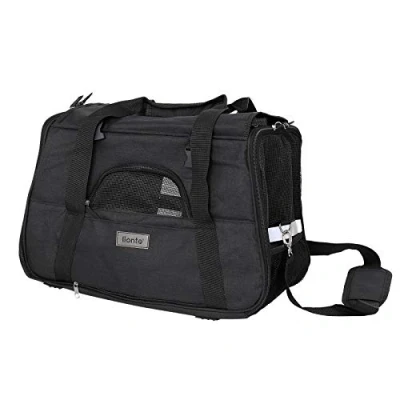 Abbildung von lionto Tiertransporttasche Transporttasche für Hunde &amp; Katzen bis 10 kg, 48 cm x 27 31 cm, schwarz