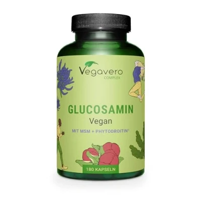 Abbildung von Glucosamin Chondroitin Complex Vegavero® 100% Vegan Mit MSM, Phytodroitin®, Teufelskralle, Vitamin C, Zink Für Gelenke &amp; Knochen* 180 Kapseln Ohne Zusatzstoffe Deutsche Produktion
