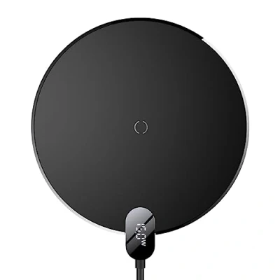 Abbildung von Digital LED Display Gen 2 Wireless Charger 15W von Baseus Schwarz Kunststoff