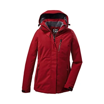 Abbildung von Killtec Damen Outdoorjacke Funktionsjacke mit abzippbarer Kapuze KOW 140 WMN Jckt wasserdicht, Winddicht, atmungsaktiv 00400 rot 48