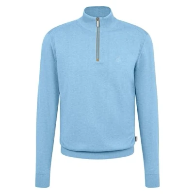 Abbildung von bugatti Herren Troyer Strickpullover Stehkragen kurzer Reißverschluss Regular Fit