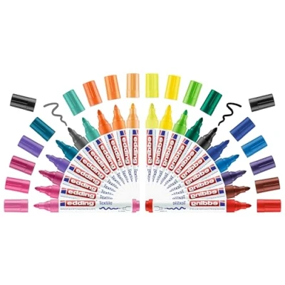 Abbildung von edding 4500 Textilmarker Rundspitze 2 3 mm Textilstifte waschmaschinenfest (60 C) zum Stoff bemalen Stoffmalstift (Sortiert Komplett (20 Farben))