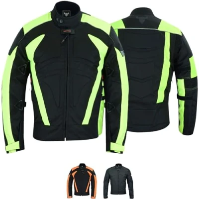 Abbildung von BULLDT Motorradjacke Herren Cordura Textilien kurze Jacke mit Protektoren Grün 52