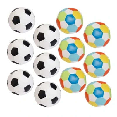 Abbildung von alldoro 63094 Softball 12er Set Ø 10 cm, 4 Bälle in bunt &amp; 8 Spielbälle schwarz/weiß, Softfußball aus Schaumstoff, Kinderball für Drinnen Draußen, Fußball Pack Kinder und Babys ab 0 Monaten