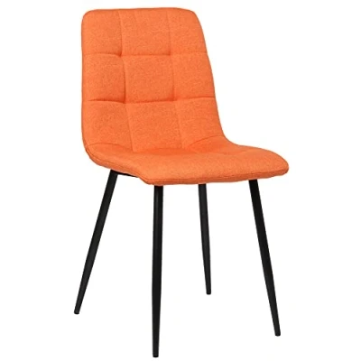 Abbildung von CLP Esszimmerstuhl Tilde I Samt Stoff Gesteppt Mit Bodenschonern, Farbe:orange, Material:Stoff