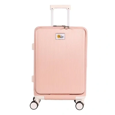 Abbildung von Biggdesign Moods Up Koffer mit Becherhalter und USB Anschluss, Handgepäck für Reisen Laptop Fach TSA Schloss System, 360 Spinner Rollen, Traglast von 15 kg, 20 Zoll, Rosa