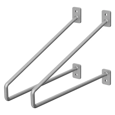 Abbildung von ML Design 2 Stück Regalhalterung, 265 mm, Silber, aus Stahl, Haarnadel Regalhalterungen, Schwebe Regalwinkel, Hairpin Wandhalterung, Regalträger für Wandmontage, Industrielle Wandregal, Wandkonsole