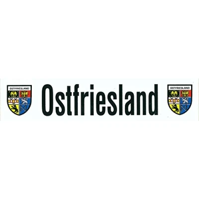Abbildung von carstyling XXL Aufkleber Ostfriesland Schriftzug mit Wappen 50 x 220 mm