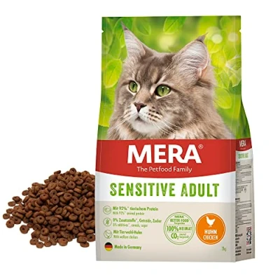 Abbildung von MERA Cats Sensitive Adult Huhn (10kg), Trockenfutter für sensible Katzen, getreidefrei &amp; nachhaltig, Katzentrockenfutter mit hohem Fleischanteil