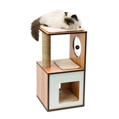 Abbildung von Catit Vesper V Box Kratzbaum, Walnuss, S ,37 x 37 72,5 cm