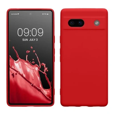 Abbildung von kwmobile Handyhülle kompatibel mit Google Pixel 7a Hülle Handy Case aus weichem Silikon in Sweet Cherry