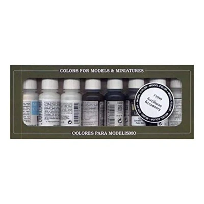 Abbildung von Vallejo 073999 Farbset Hilfsmittel Set, 8x17ml, schwarz