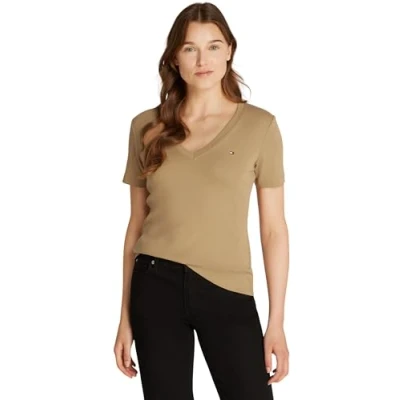 Abbildung von Tommy Hilfiger NEW SLIM CODY Tshirt print, Damen, Größe: Small, Safari canvas