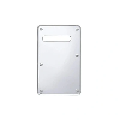 Abbildung von Musiclily 6 Löcher Strat Tremoloabdeckung Back Plate für Fender USA/Mexican Standard Stratocaster Modern Style E Gitarre,1 lagig Silver Mirror