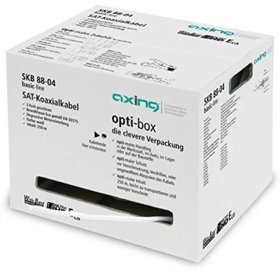 Abbildung von Axing SKB 88 04 Koaxialkabel 2 fach geschirmt für Sat u. Kabelfernsehen (250 m opti box) weiß
