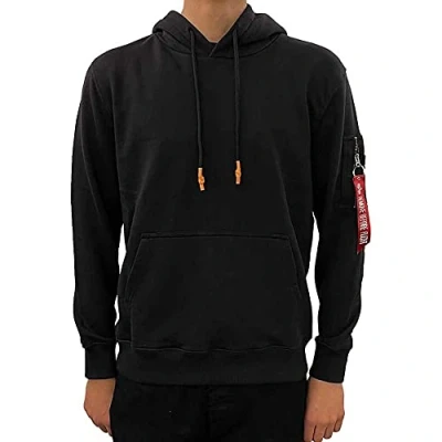Abbildung von Alpha Industries Print Kapuzenpullover, Herren, Größe: XXL, Black